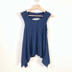 Gap Navy Blue Ribbed Shark Bite Hem Tank